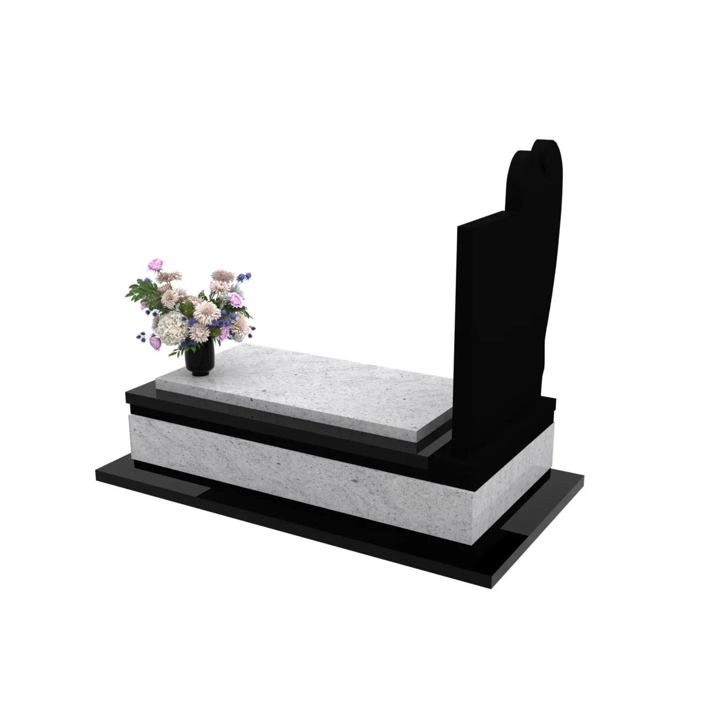 Nagrobek pojedynczy z artystyczną rzeźbą anioła z granitu CK 166+360 – photo №4