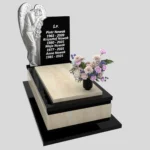 Nagrobek pojedynczy z artystyczną rzeźbą anioła z granitu CK 166 zdjęcie 30