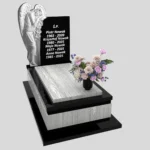 Nagrobek pojedynczy z artystyczną rzeźbą anioła z granitu CK 166 zdjęcie 33