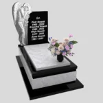 Nagrobek pojedynczy z artystyczną rzeźbą anioła z granitu CK 166 zdjęcie 34