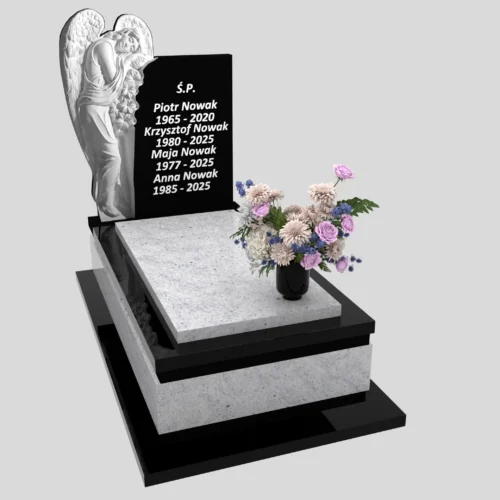 Nagrobki Warszawa-Nagrobek pojedyncze z rzeźbą anioła CK 166 wzór 17
