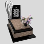 Nagrobek pojedynczy z artystyczną rzeźbą anioła z granitu CK 166 zdjęcie 35