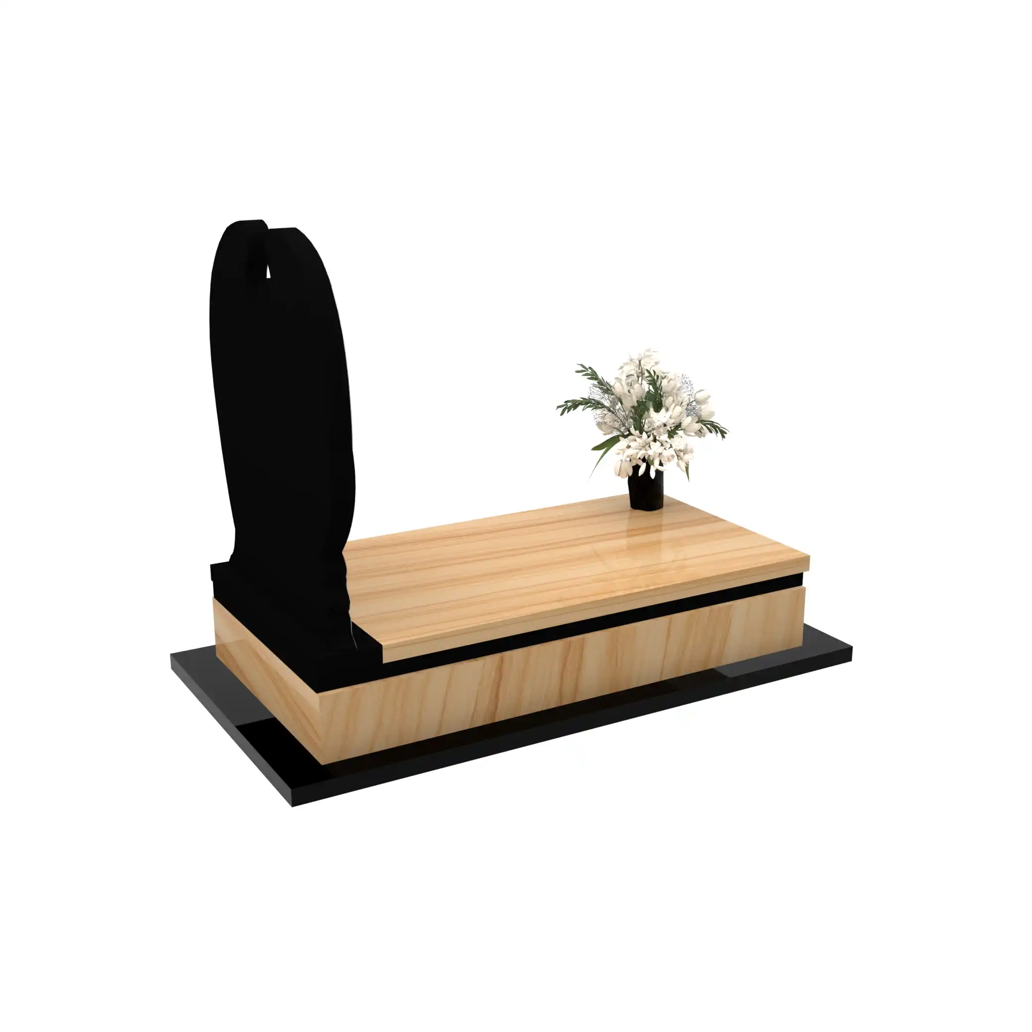 Nagrobek pojedynczy z artystyczną rzeźbą anioła o otwartych skrzydłach z granitu CK 167+360 – photo №8