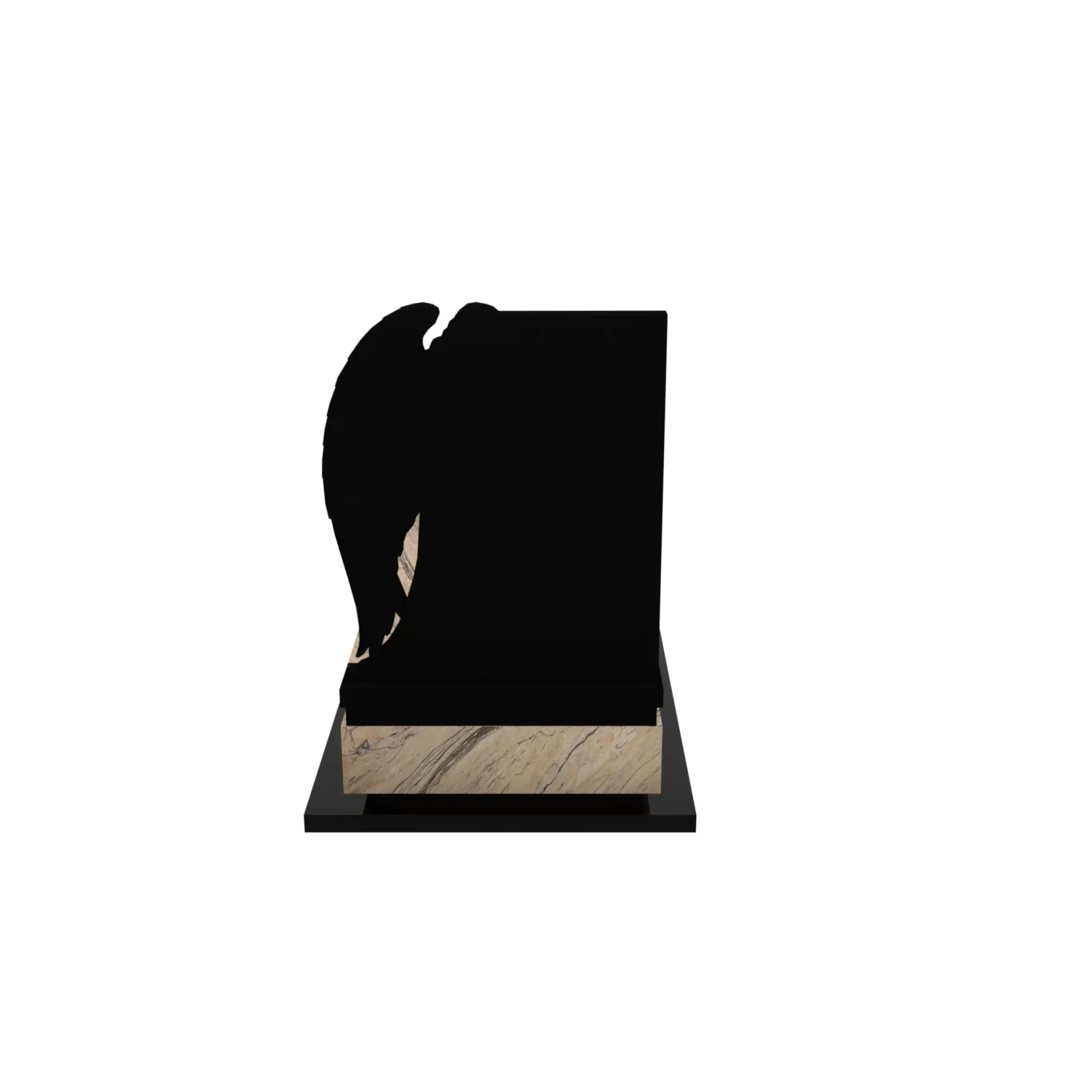 Nagrobek pojedynczy z rzeźbą anioła o delikatnej formie z granitu CK 168+360 – photo №6