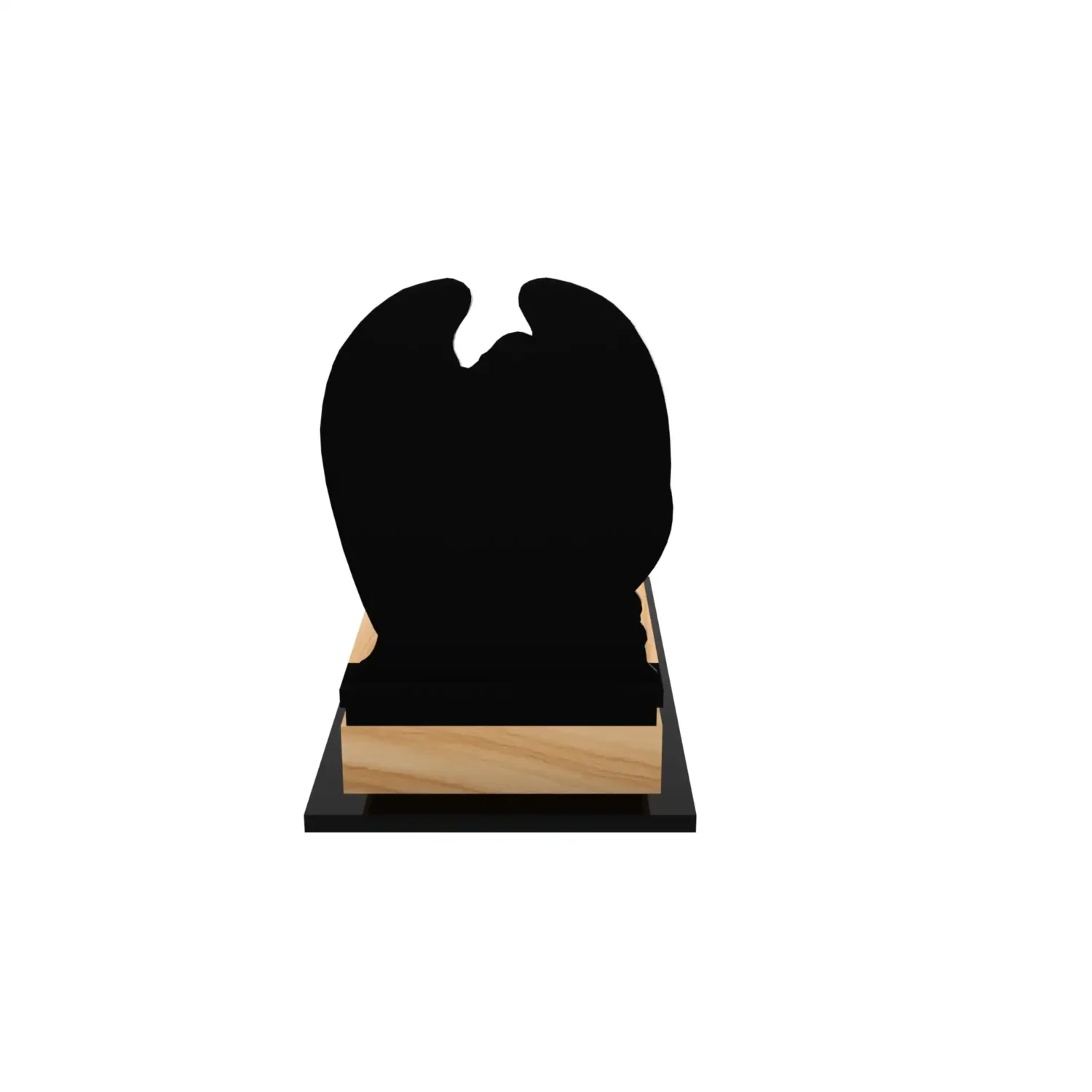 Nagrobek pojedynczy z artystyczną rzeźbą anioła o otwartych skrzydłach z granitu CK 167+360 – photo №6