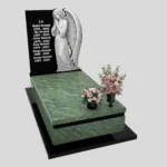 Nagrobek pojedynczy z rzeźbą anioła o delikatnej formie z granitu CK 168 zdjęcie 39