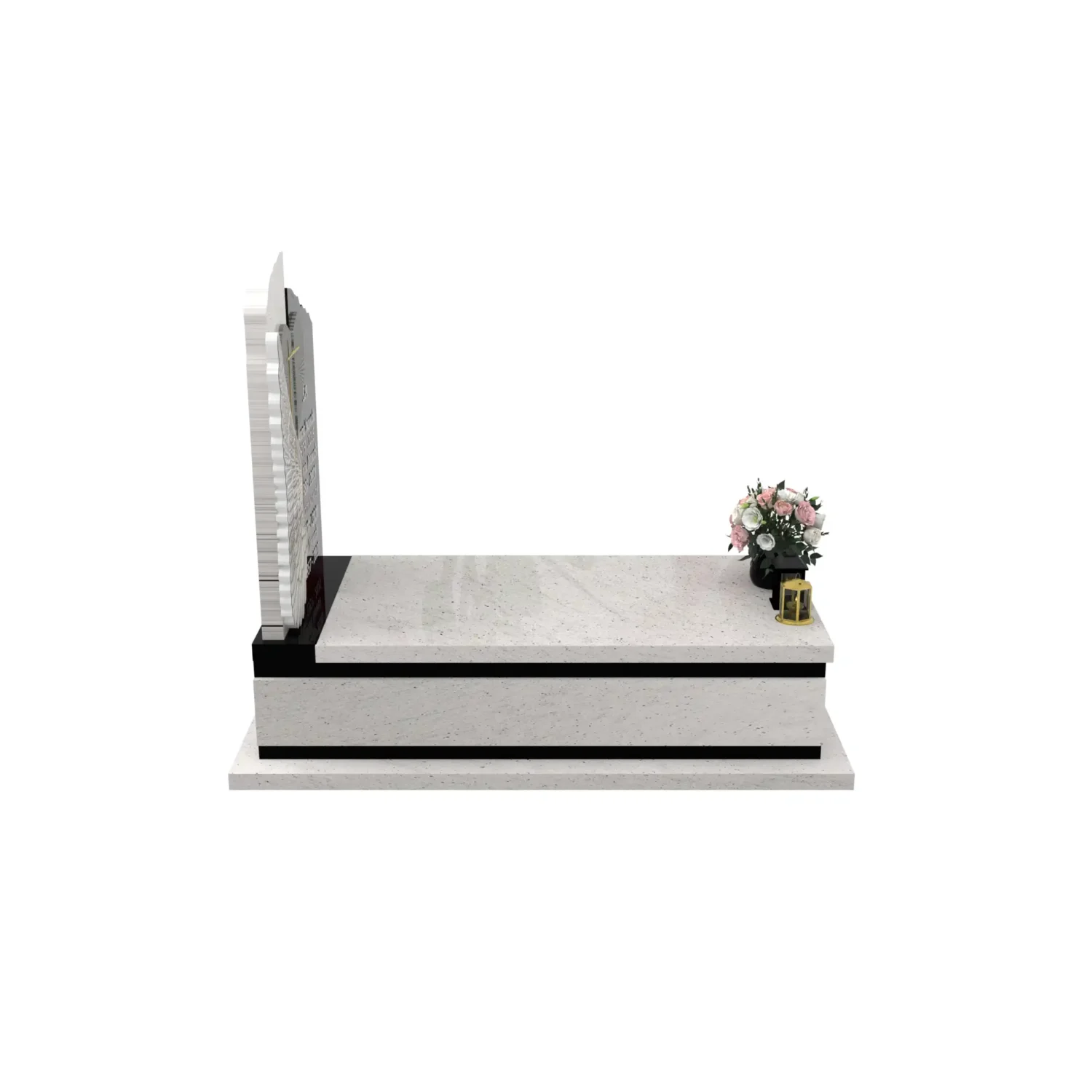 Nagrobek pojedynczy z rzeźbą skrzydła i serca CK 164+360 – photo №9