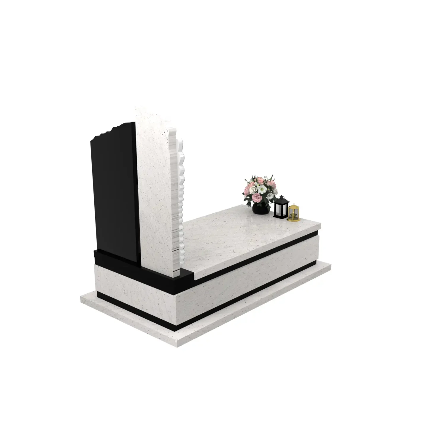 Nagrobek pojedynczy z rzeźbą skrzydła i serca CK 164+360 – photo №7