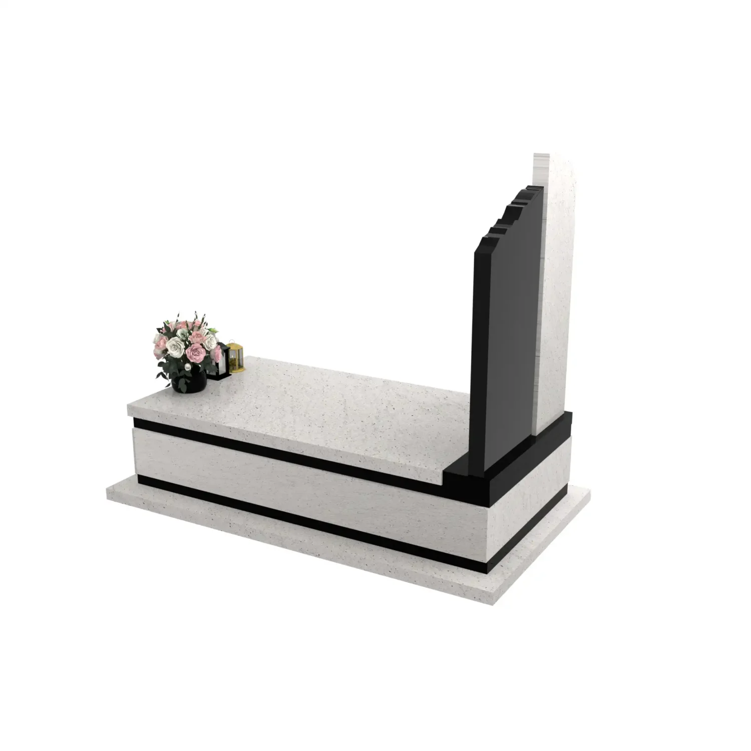 Nagrobek pojedynczy z rzeźbą skrzydła i serca CK 164+360 – photo №4