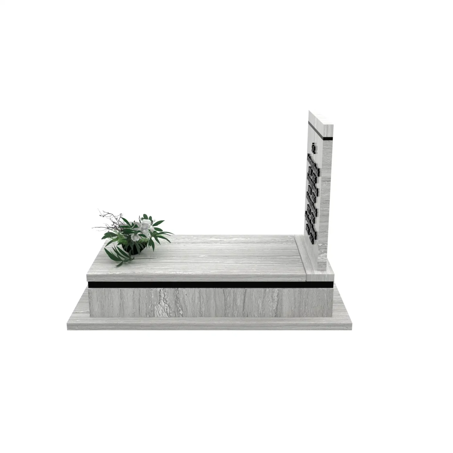 Nagrobek pojedynczy z tablicą o klasycznej formie z granitu CK 165+360 – photo №3