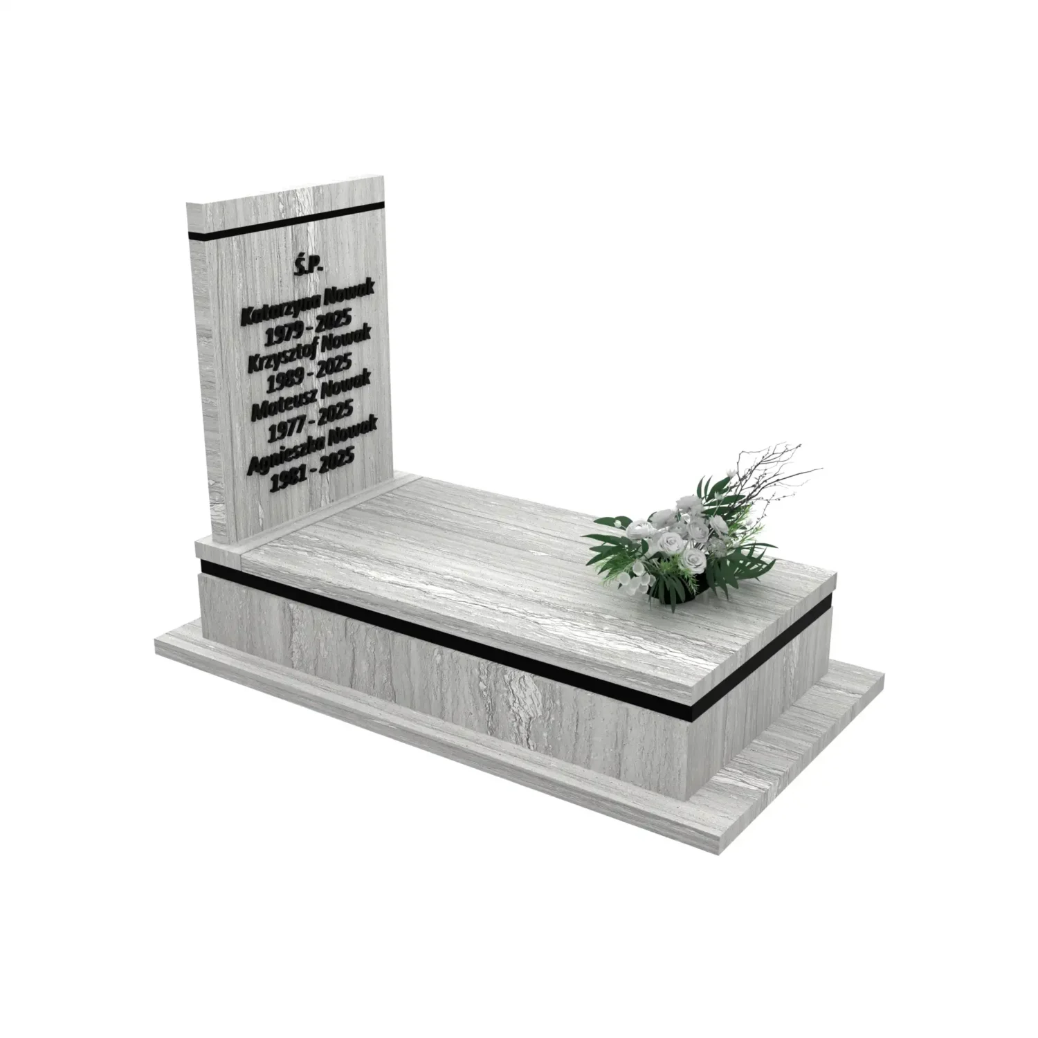 Nagrobek pojedynczy z tablicą o klasycznej formie z granitu CK 165+360 – photo №10