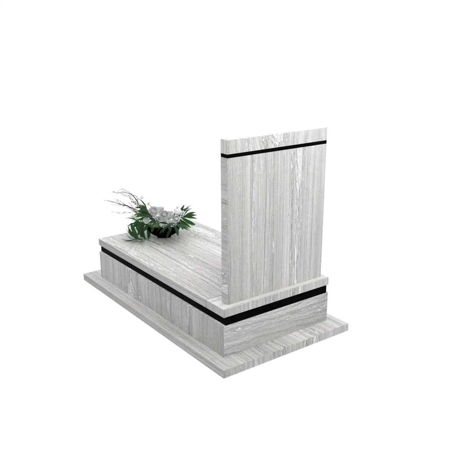 Nagrobek pojedynczy z tablicą o klasycznej formie z granitu CK 165+360 – photo №5