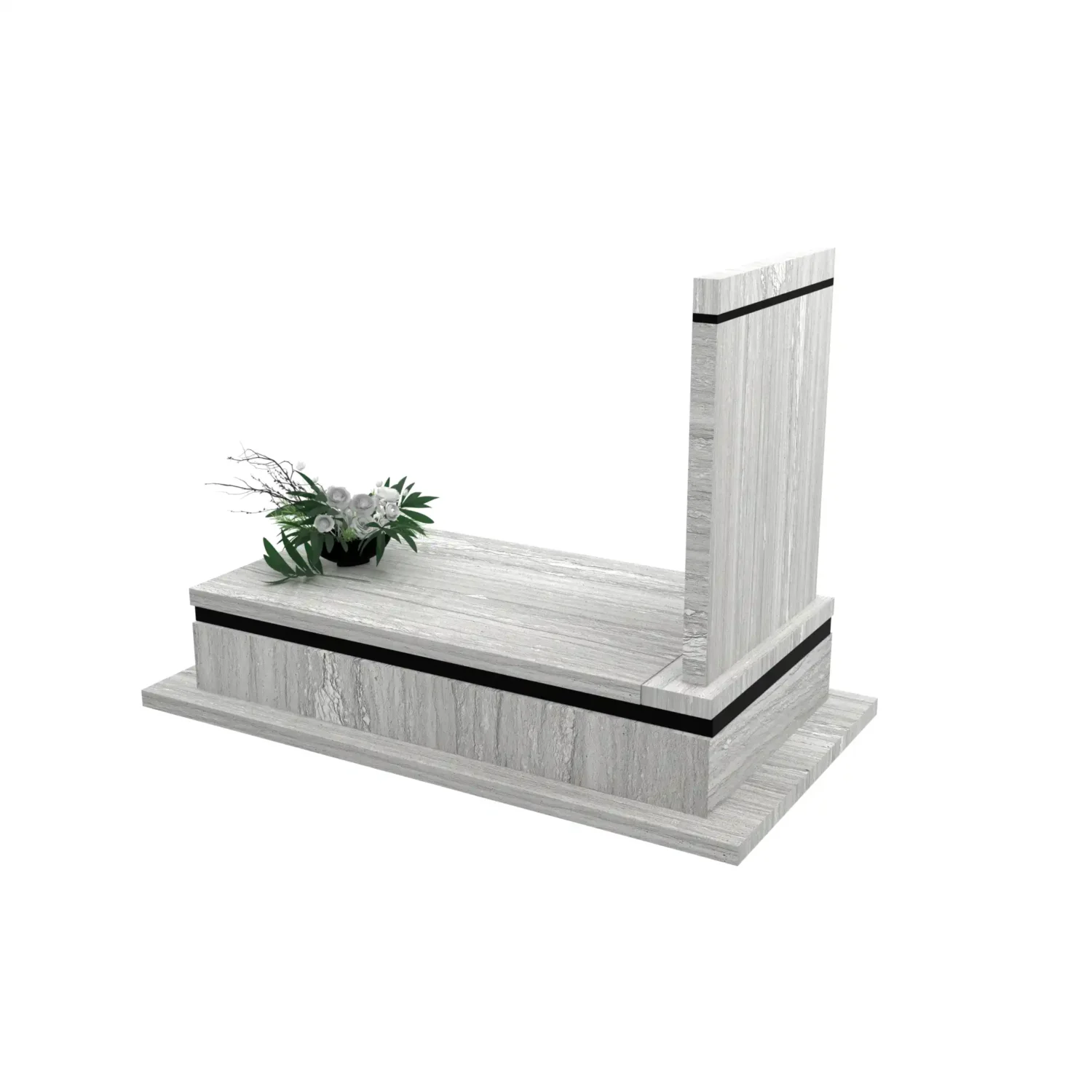 Nagrobek pojedynczy z tablicą o klasycznej formie z granitu CK 165+360 – photo №4