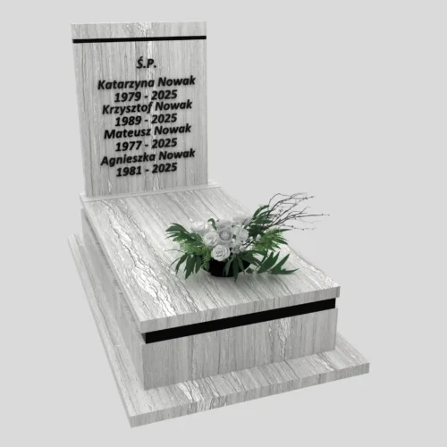 Nagrobki Warszawa-Nagrobek pojedyncze z tablicą CK 165 wzór 15