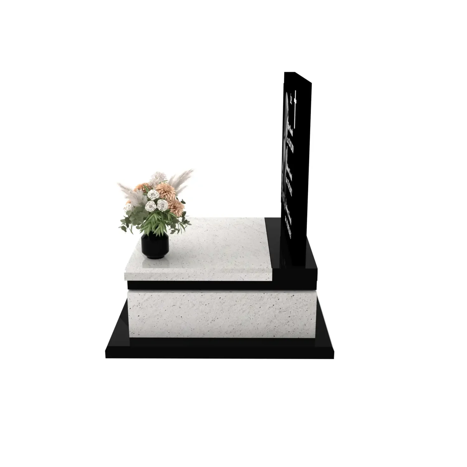 Nagrobek urnowy z grawerem Matki Boskiej w subtelnej, artystycznej formie z granitu U 111+360 – photo №3