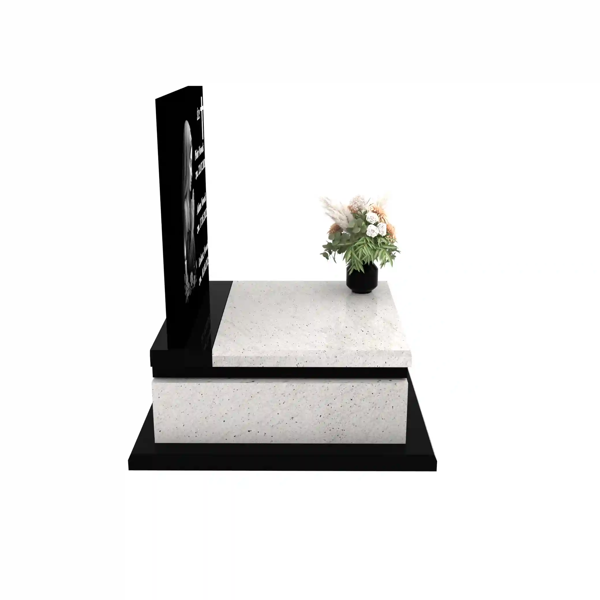 Nagrobek urnowy z grawerem Matki Boskiej w subtelnej, artystycznej formie z granitu U 111+360 – photo №9