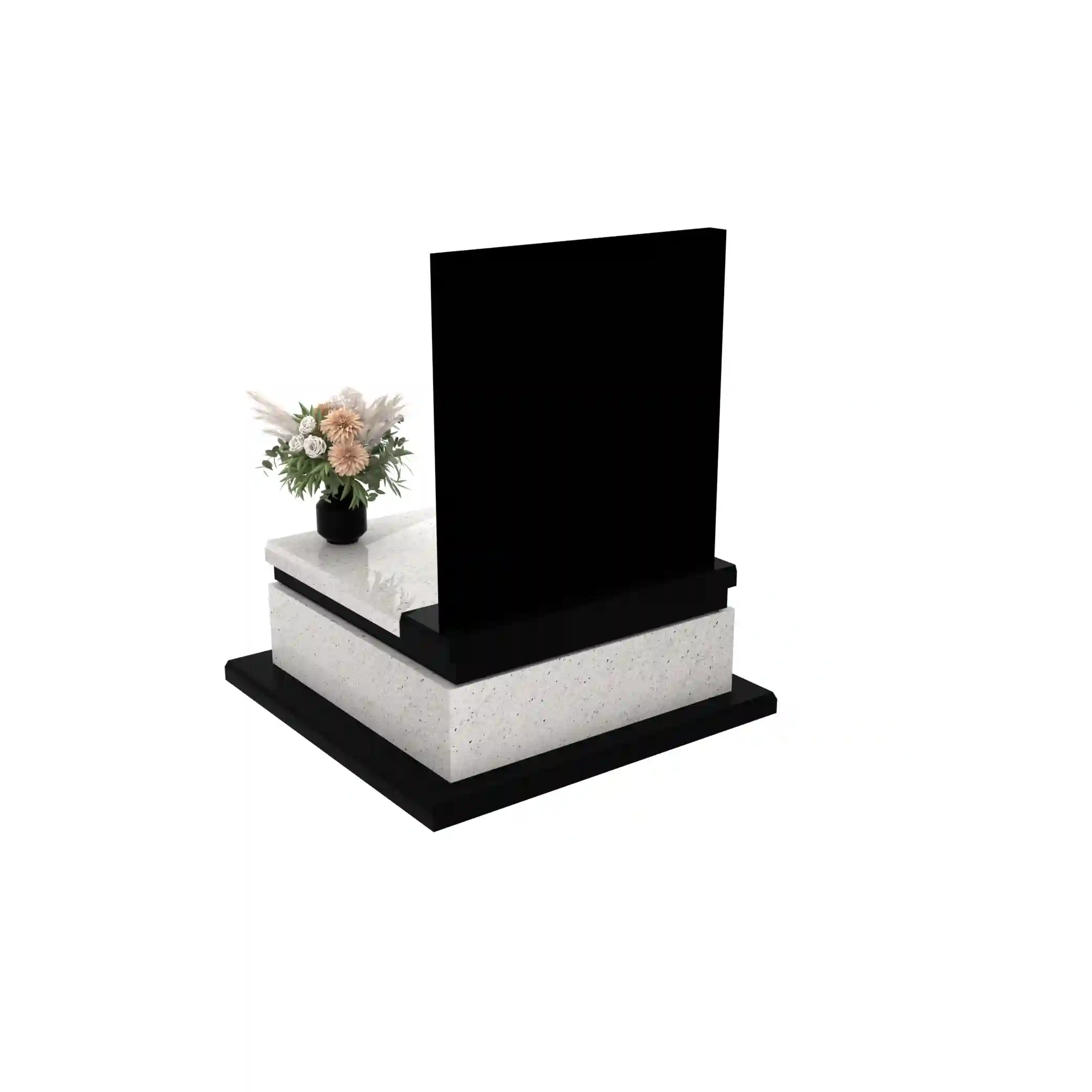 Nagrobek urnowy z grawerem Matki Boskiej w subtelnej, artystycznej formie z granitu U 111+360 – photo №5