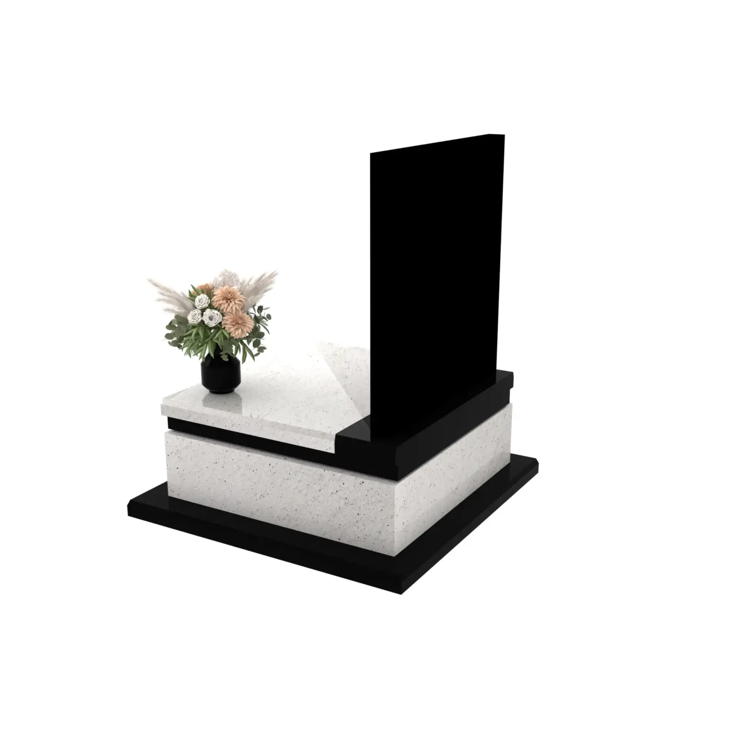 Nagrobek urnowy z grawerem Matki Boskiej w subtelnej, artystycznej formie z granitu U 111+360 – photo №4