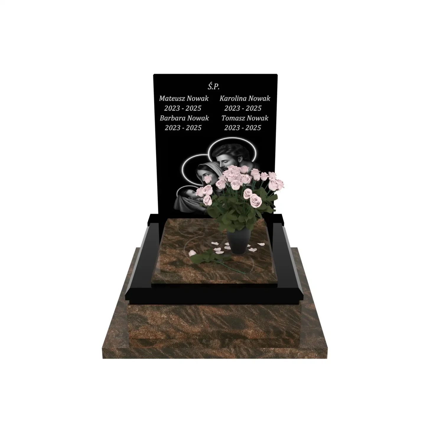 Nagrobek dla dziecka z grawerem Matki Bożej, Jezusa i dzieciątka D 69+360 – photo №12