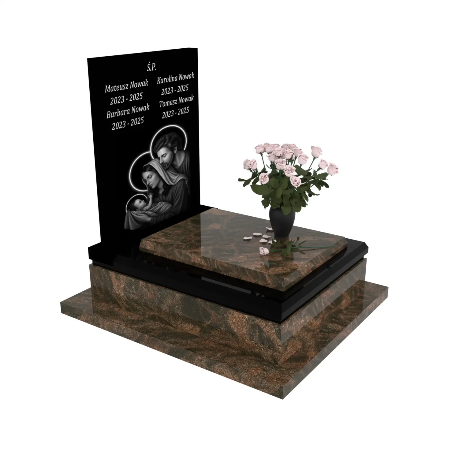 Nagrobek dla dziecka z grawerem Matki Bożej, Jezusa i dzieciątka D 69+360 – photo №10