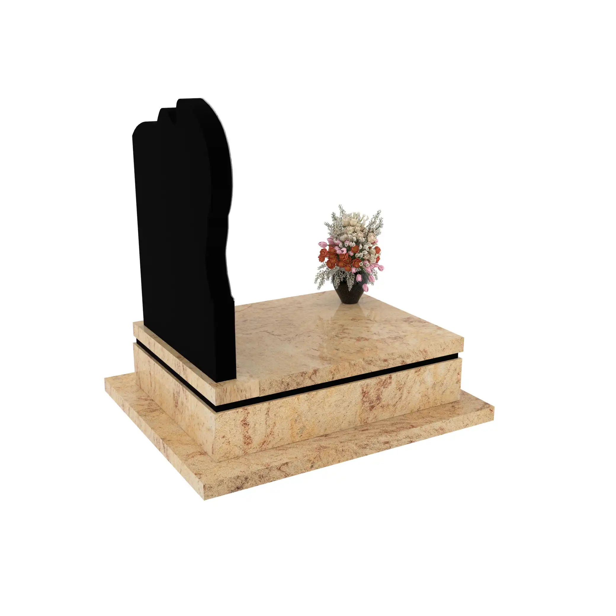 Nagrobek urnowy z artystyczną rzeźbą anioła z granitu U 112+360 – photo №8