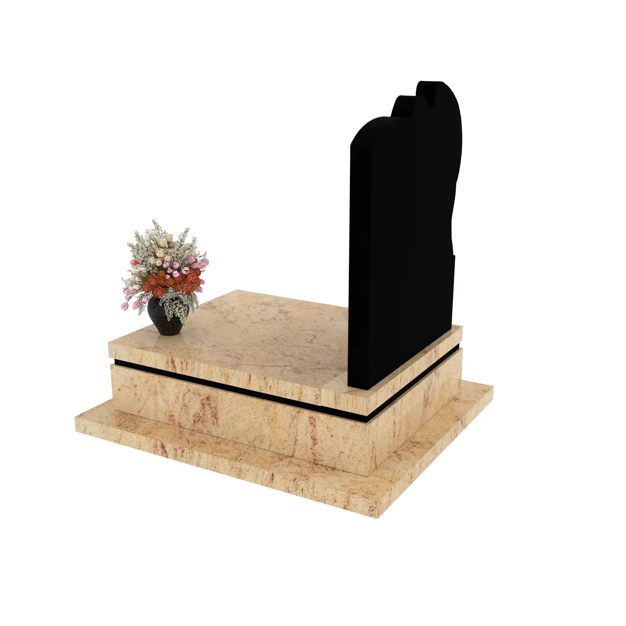 Nagrobek urnowy z artystyczną rzeźbą anioła z granitu U 112+360 – photo №4