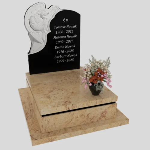 Nagrobki Warszawa-Nagrobek urnowy U z rzeźba anioła 112 wzór 25