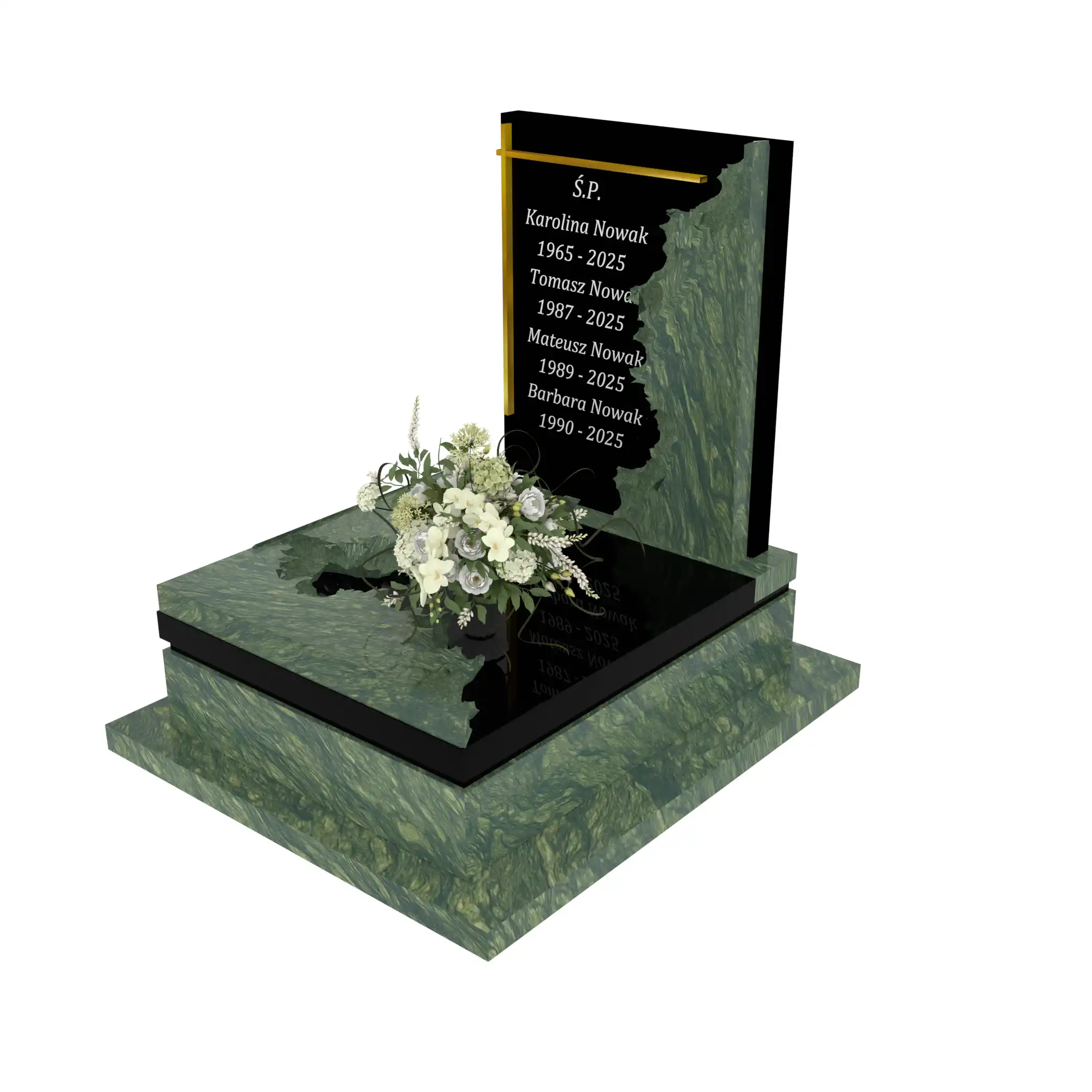 Nagrobek urnowy z wyciętą tablicą z granitu U 107+360 – photo №1