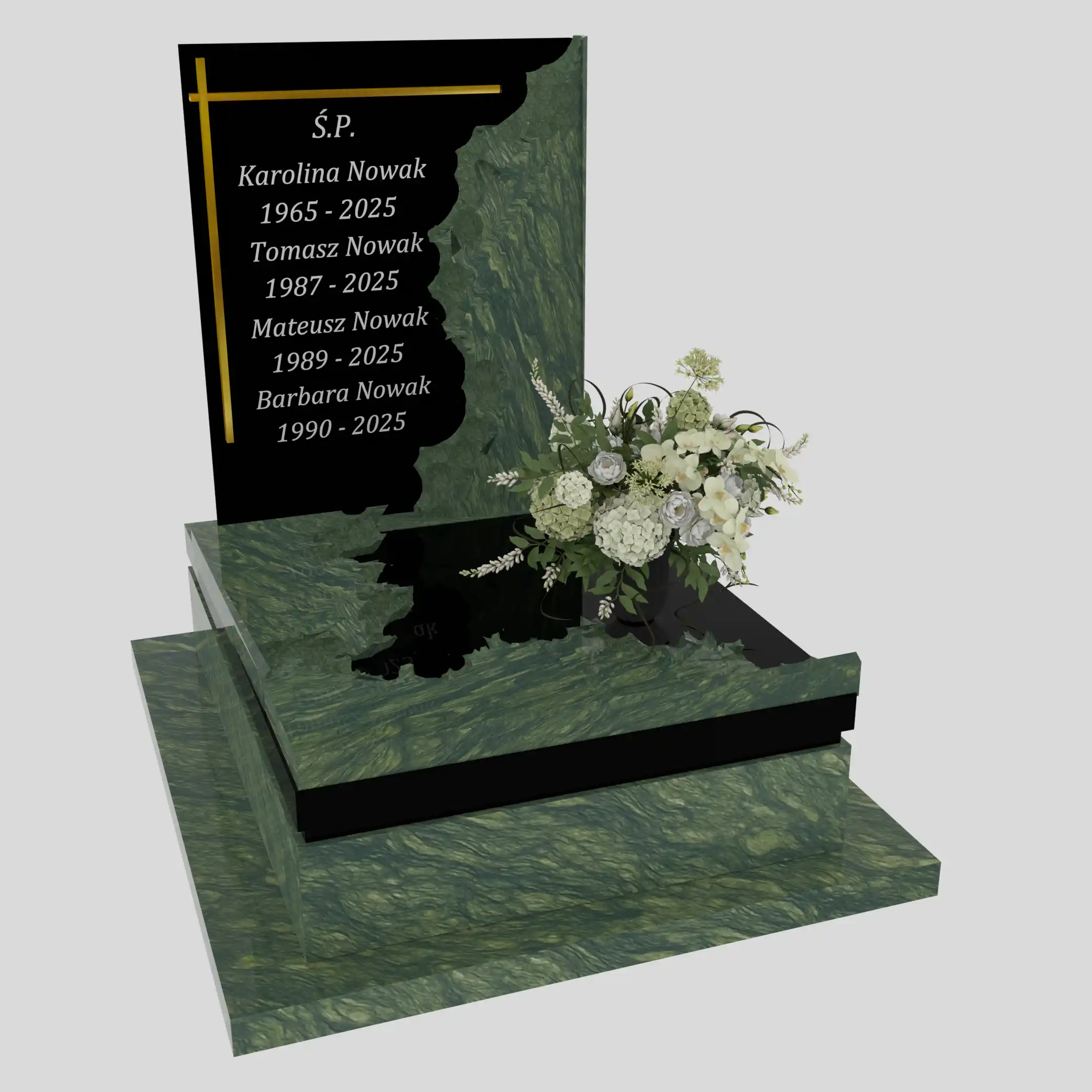 Nagrobek urnowy z wyciętą tablicą z granitu U 107 zdjęcie 29