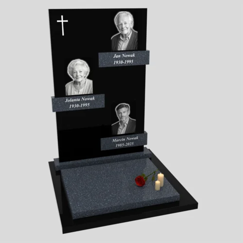 Nagrobki Warszawa – nowoczesny nagrobek urnowy z grawerem portretu z granitu U 116