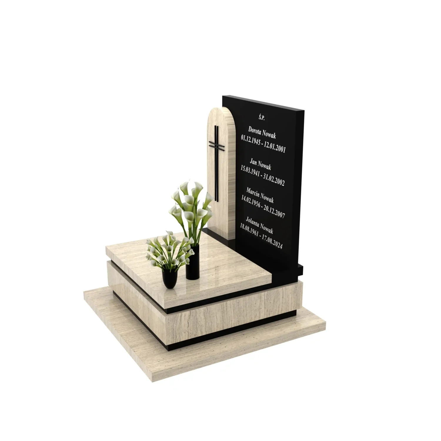 Nagrobek urnowy elegancki z krzyżem U 121+360 – photo №11