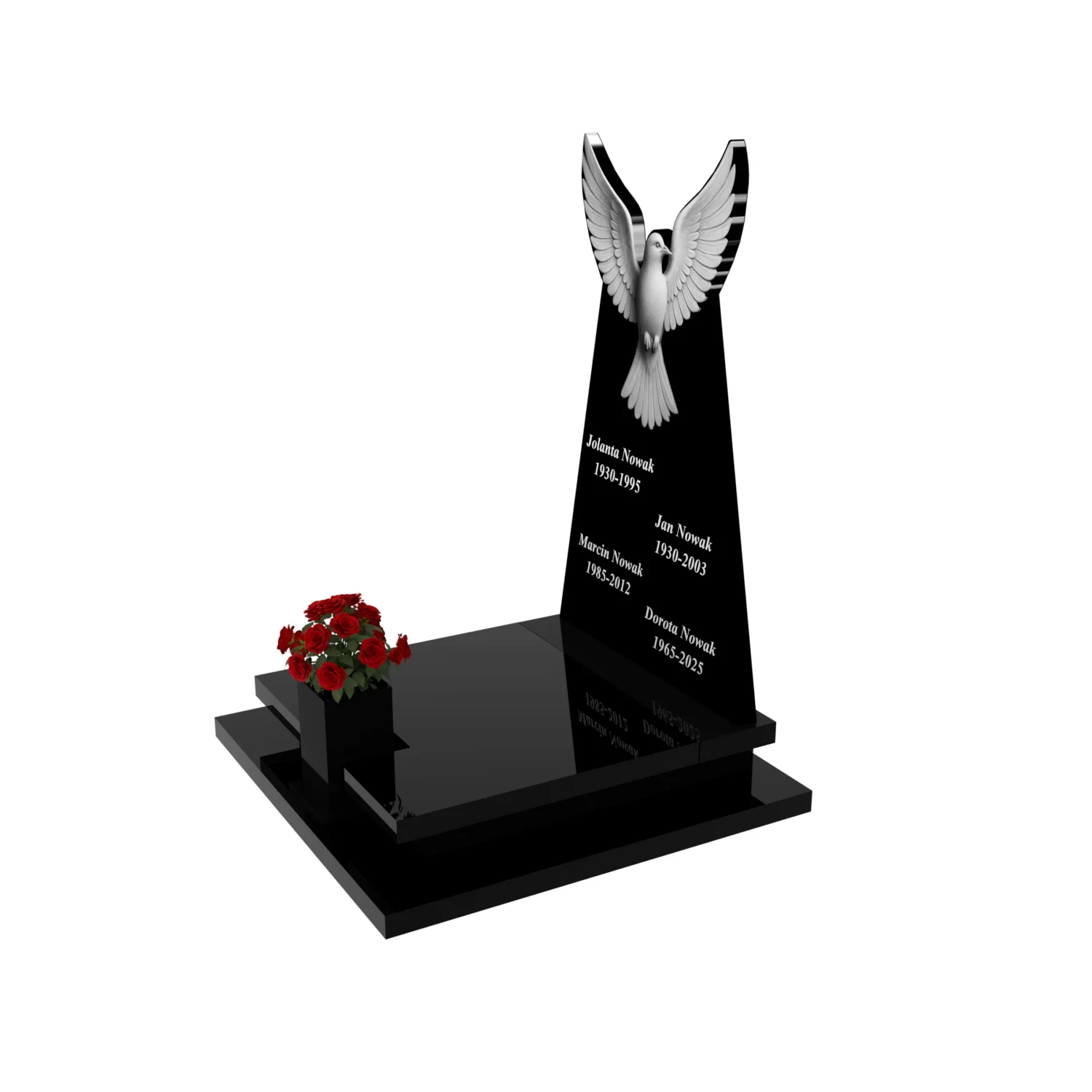 Nagrobek urnowy z grawerem ptaka U 117+360 – photo №2