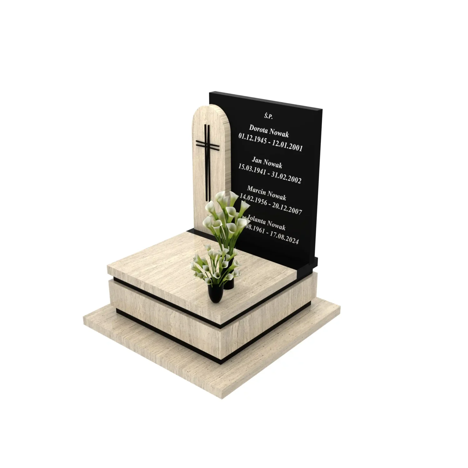 Nagrobek urnowy elegancki z krzyżem U 121+360 – photo №12