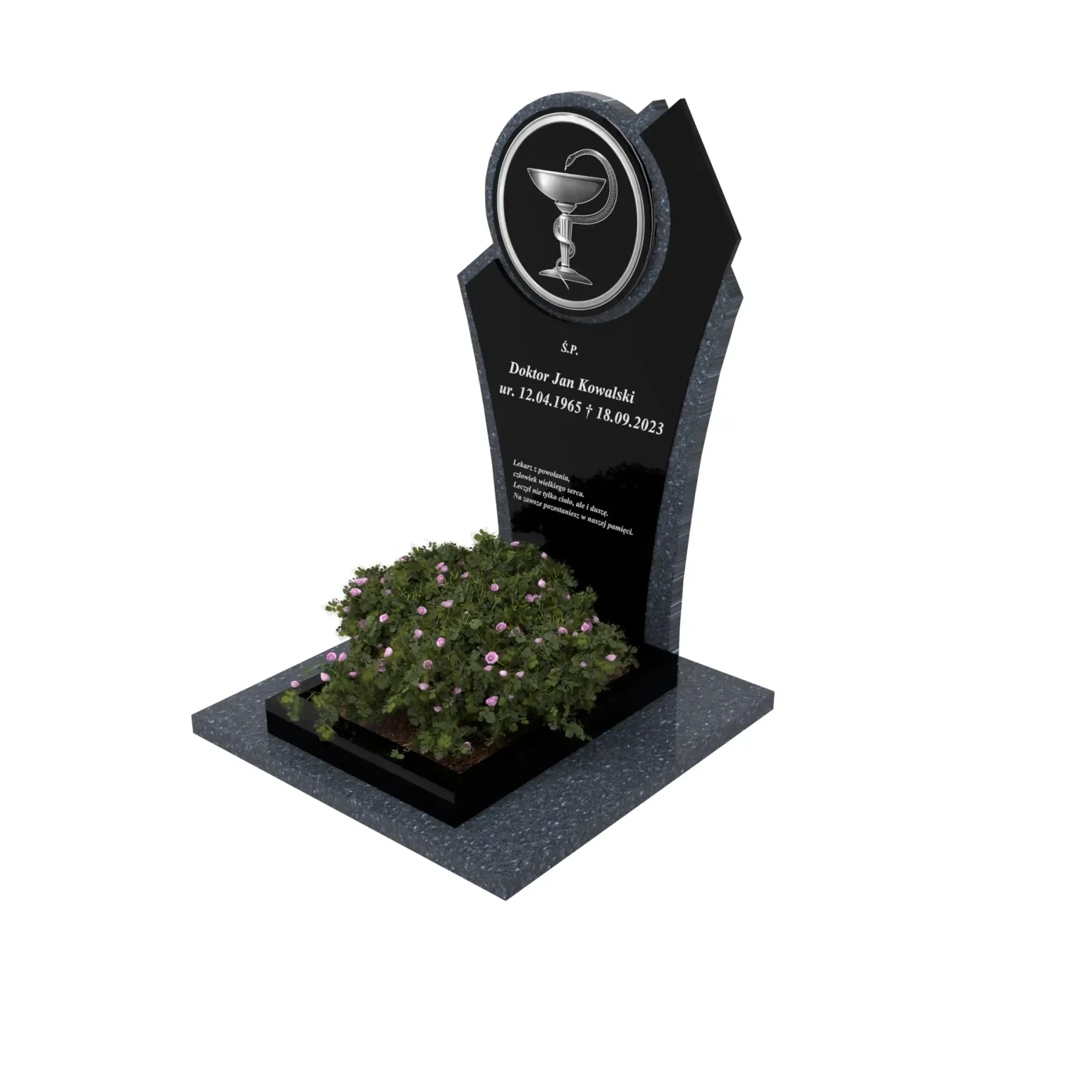 Nagrobek urnowy dla lekarza z grawerem medycznym U 122+360 – photo №1