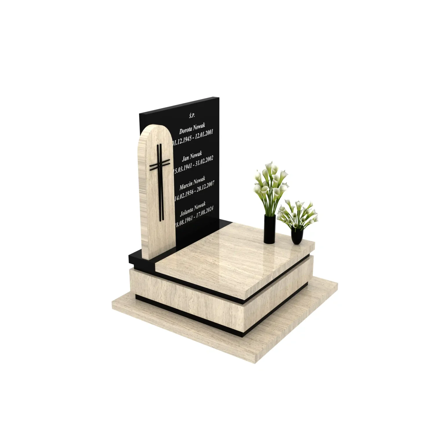 Nagrobek urnowy elegancki z krzyżem U 121+360 – photo №3
