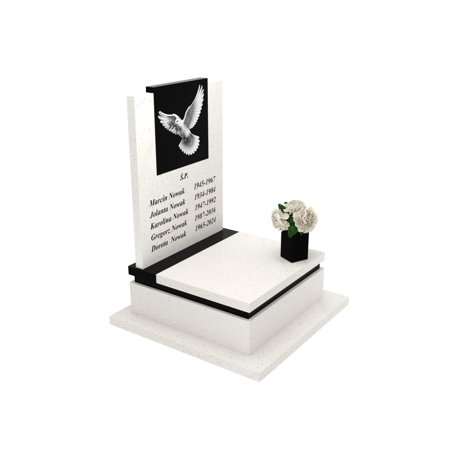 Nagrobek urnowy z grawerem gołębia U 118+360 – photo №10