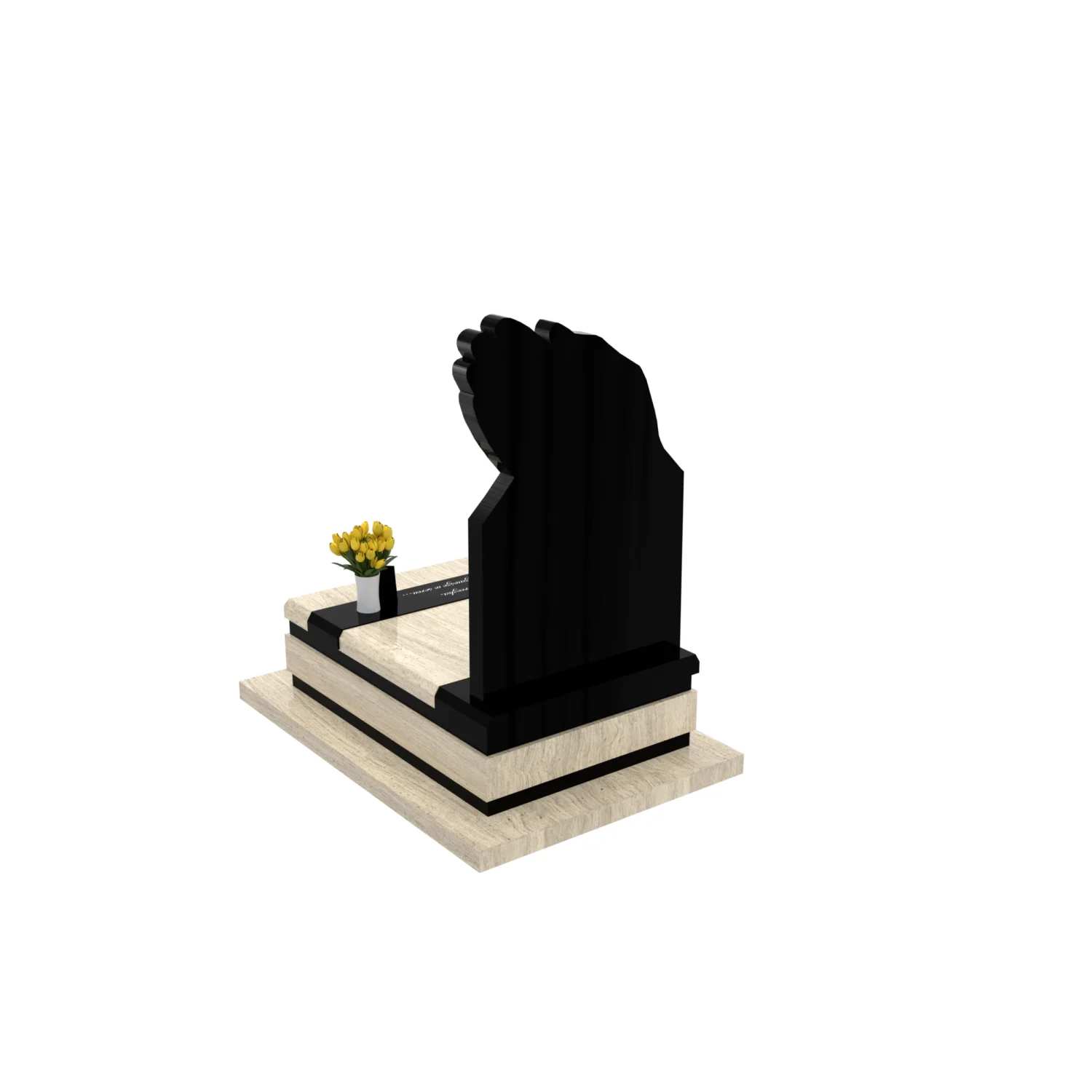 Nagrobek dziecięcy z motywem grawerowanych dłoni D 81+360 – photo №8