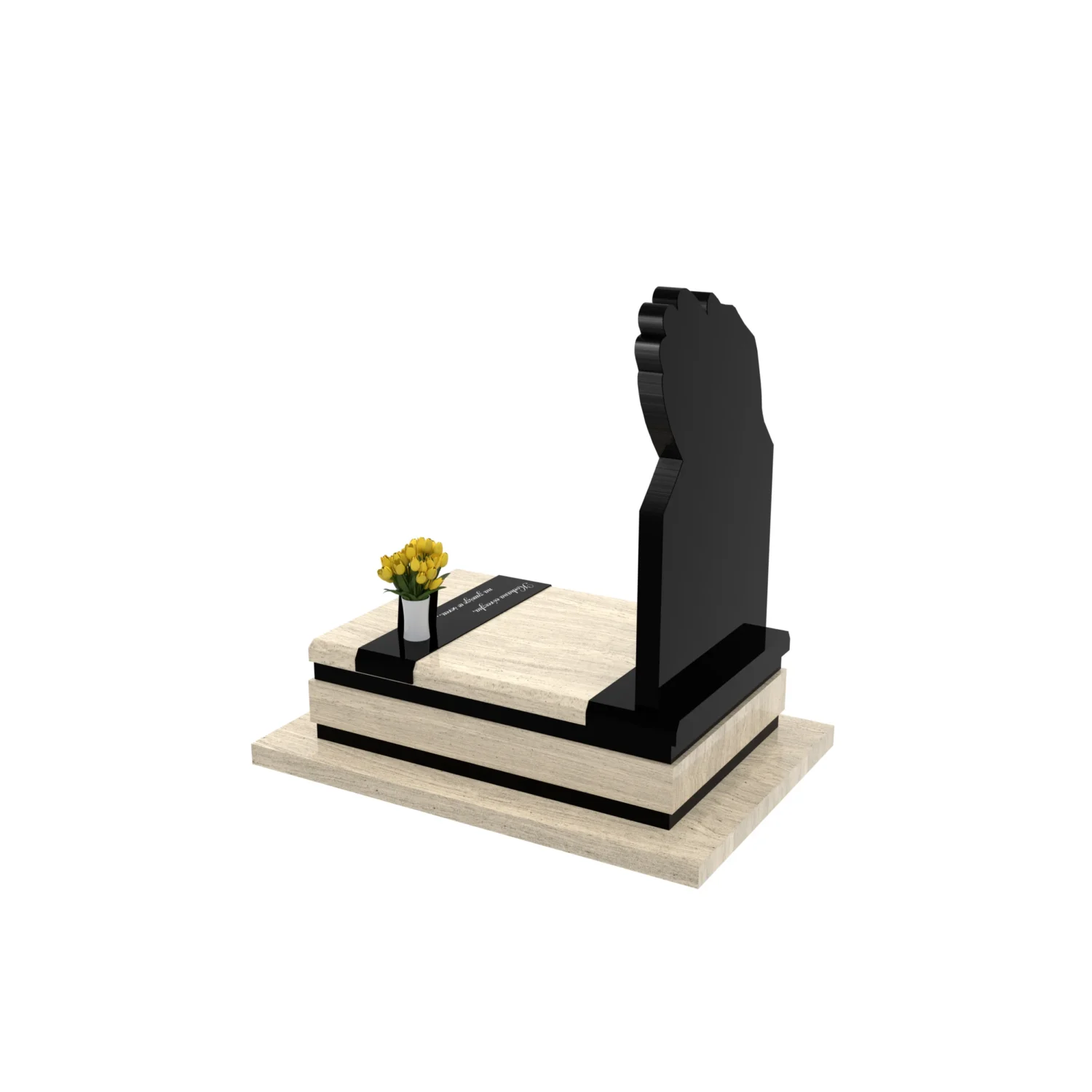 Nagrobek dziecięcy z motywem grawerowanych dłoni D 81+360 – photo №9