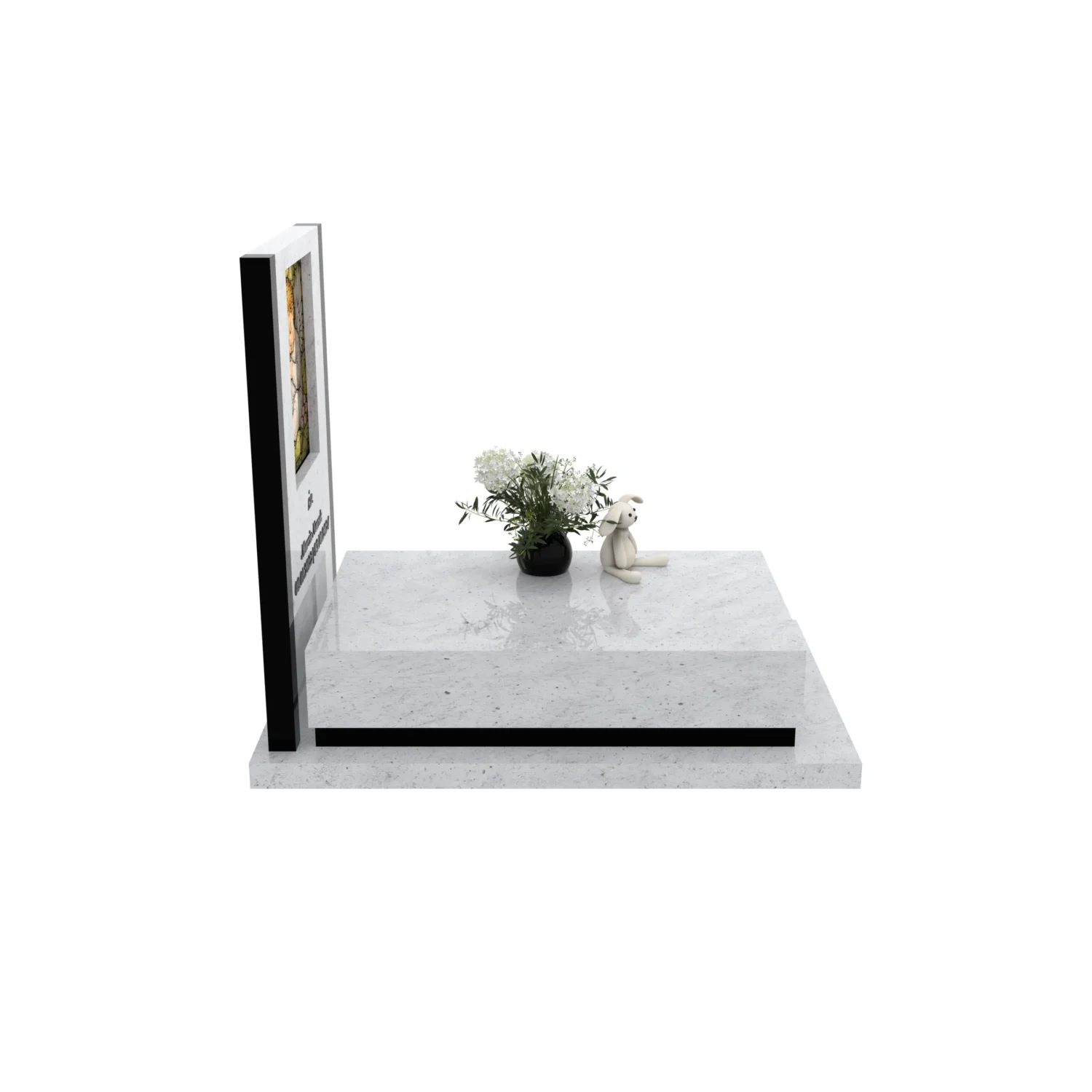 Nagrobek dla dziecka z witrażem aniołka – forma nowoczesna D 82+360 – photo №9