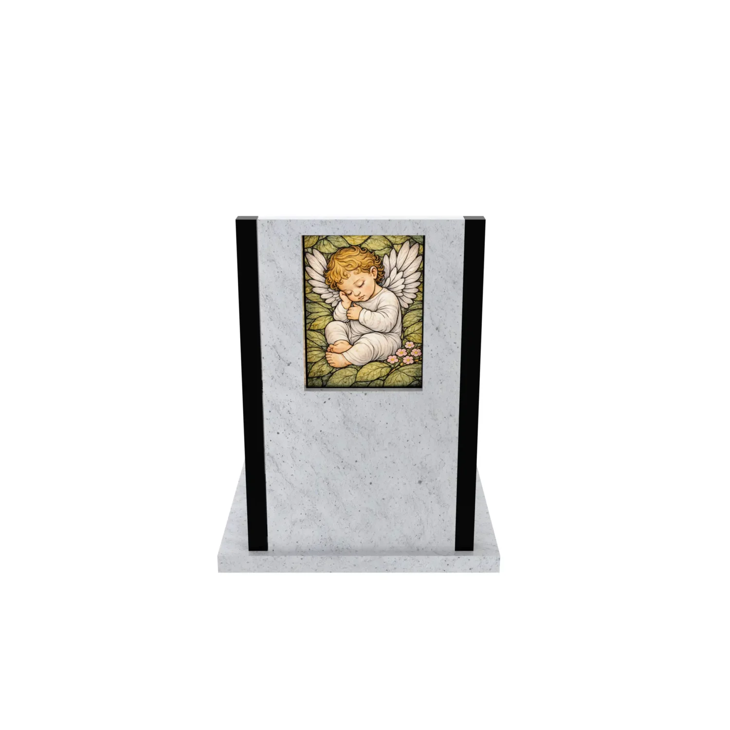 Nagrobek dla dziecka z witrażem aniołka – forma nowoczesna D 82+360 – photo №6