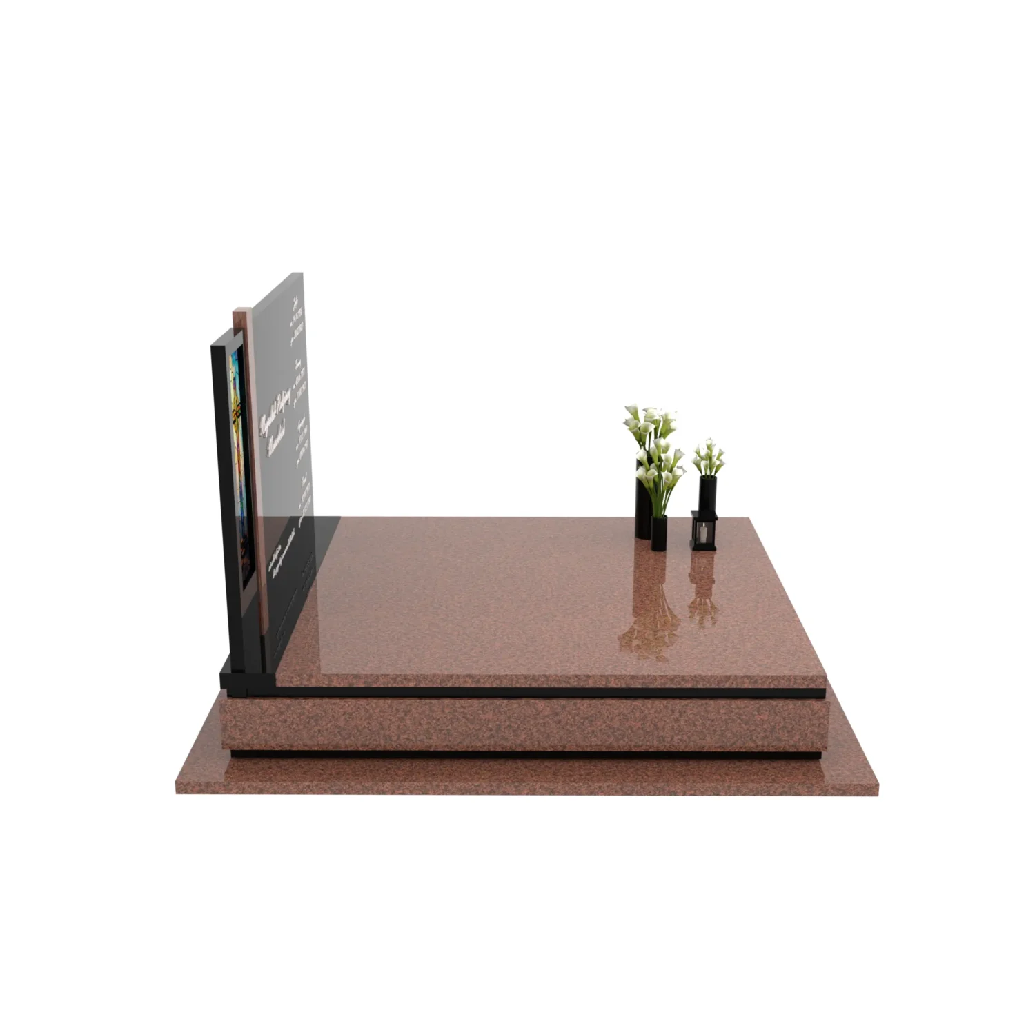 Nagrobek podwójny z witrażem krzyża KD 70+360 – photo №9