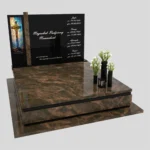 Nagrobek podwójny z witrażem krzyża KD 70 zdjęcie 31