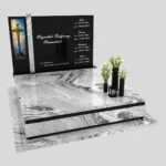 Nagrobek podwójny z witrażem krzyża KD 70 zdjęcie 44