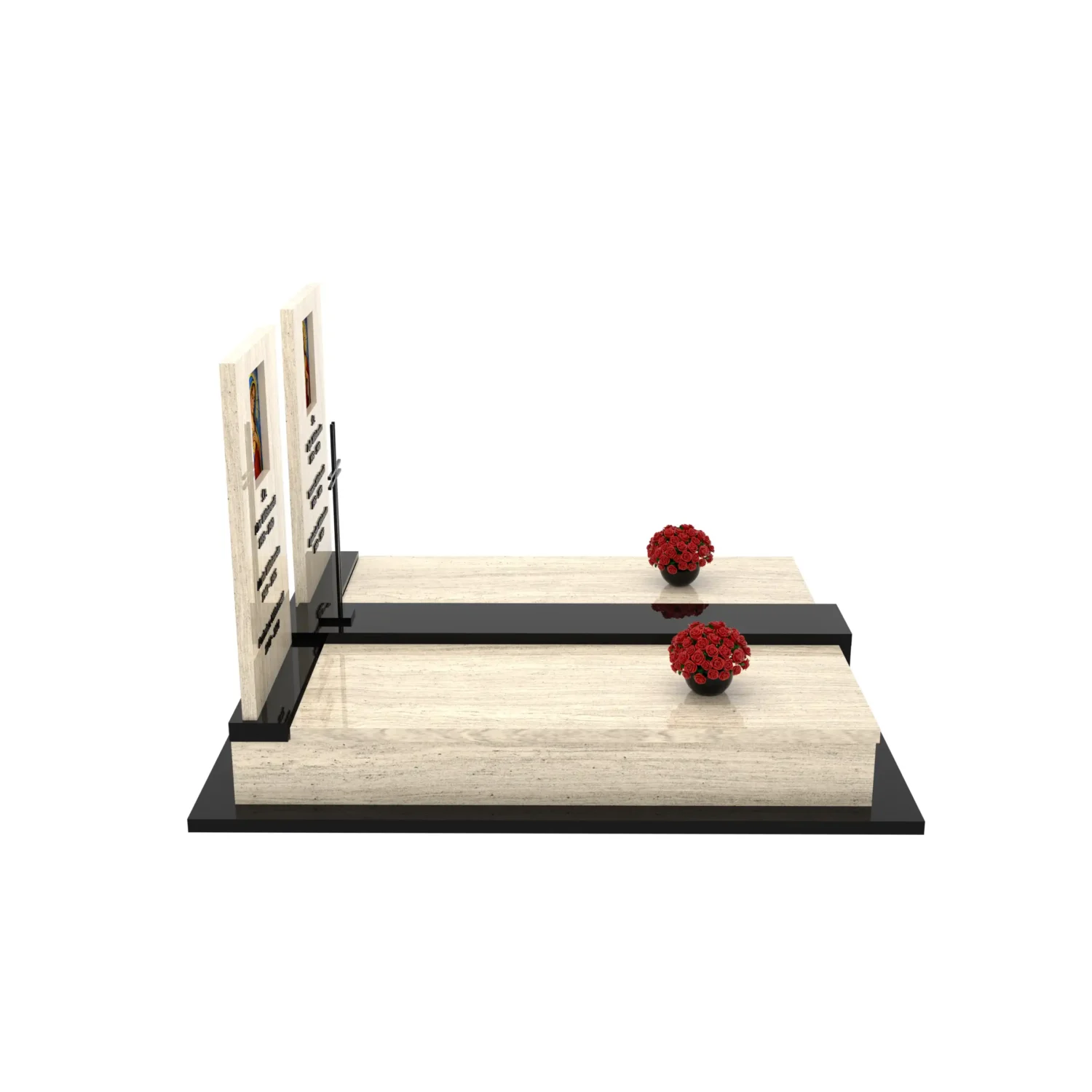 Nagrobek podwójny z witrażem Matki Boskiej oraz Jezusa KD 69+360 – photo №3