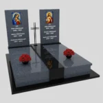 Nagrobek podwójny z witrażem Matki Boskiej oraz Jezusa KD 69 zdjęcie 34