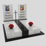 Nagrobek podwójny z witrażem Matki Boskiej oraz Jezusa KD 69 zdjęcie 35