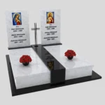 Nagrobek podwójny z witrażem Matki Boskiej oraz Jezusa KD 69 zdjęcie 36