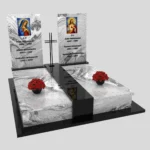 Nagrobek podwójny z witrażem Matki Boskiej oraz Jezusa KD 69 zdjęcie 48