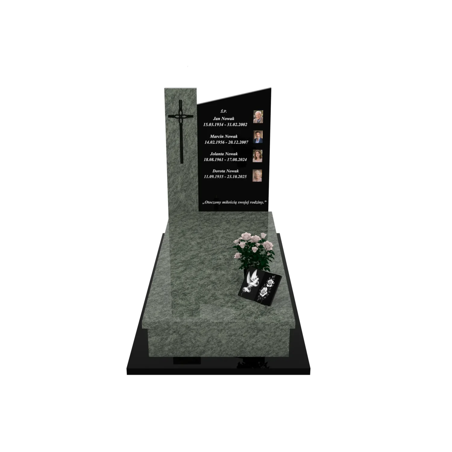 Nagrobek pojedynczy ze zdjęciami i krzyżem K 121+360 – photo №12