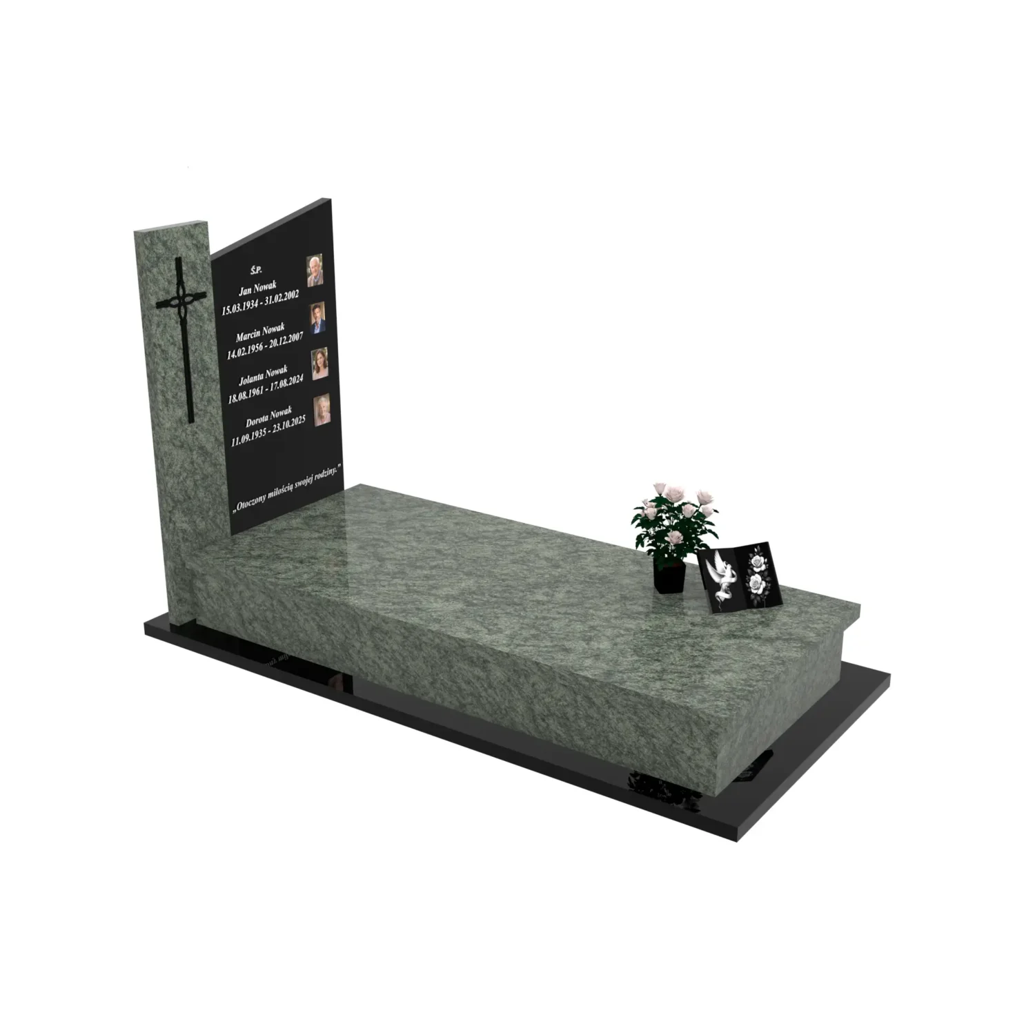 Nagrobek pojedynczy ze zdjęciami i krzyżem K 121+360 – photo №10